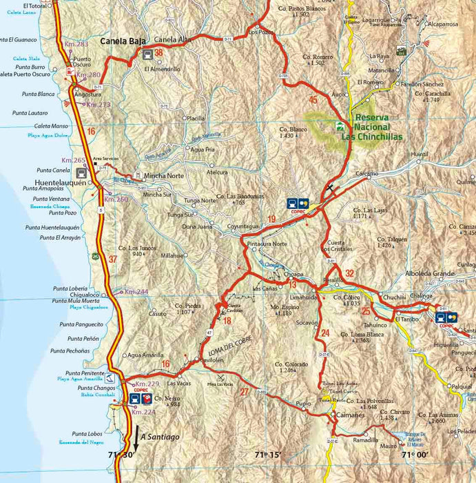 Copiapó y Elqui  - Mapa Turístico Chiletur - Mappin