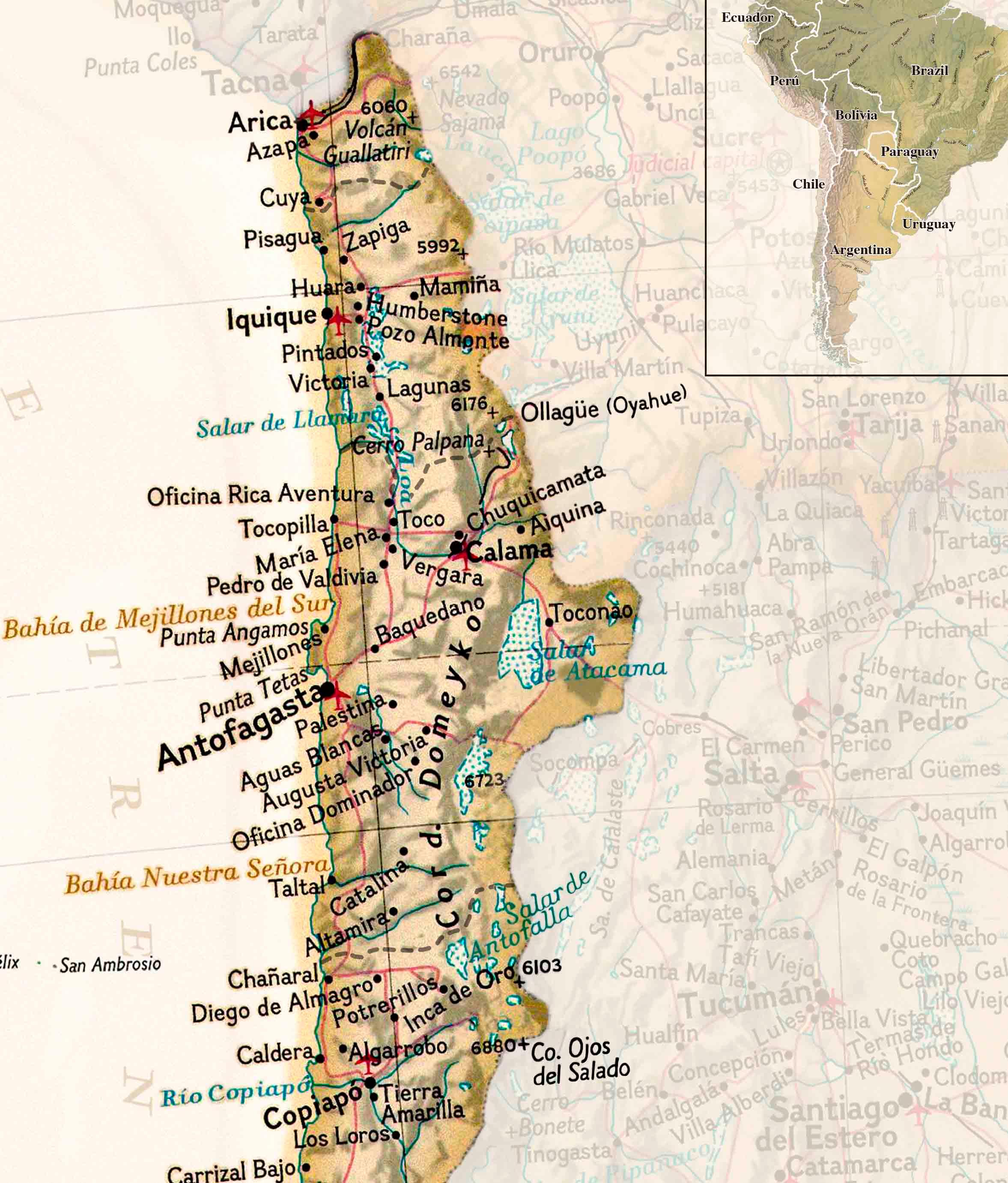 Mapa de Chile 2022 Sepia - Enmarcado - Mappin