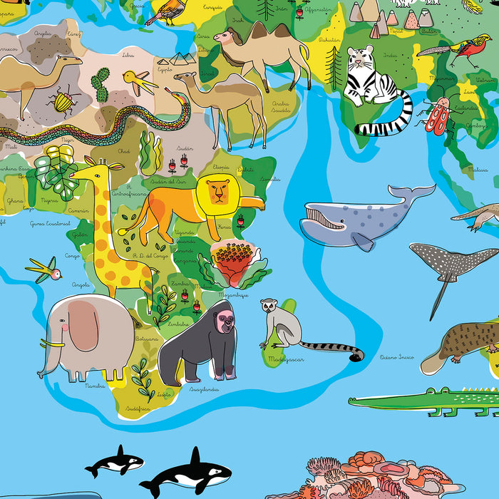 Children's World Map - Print