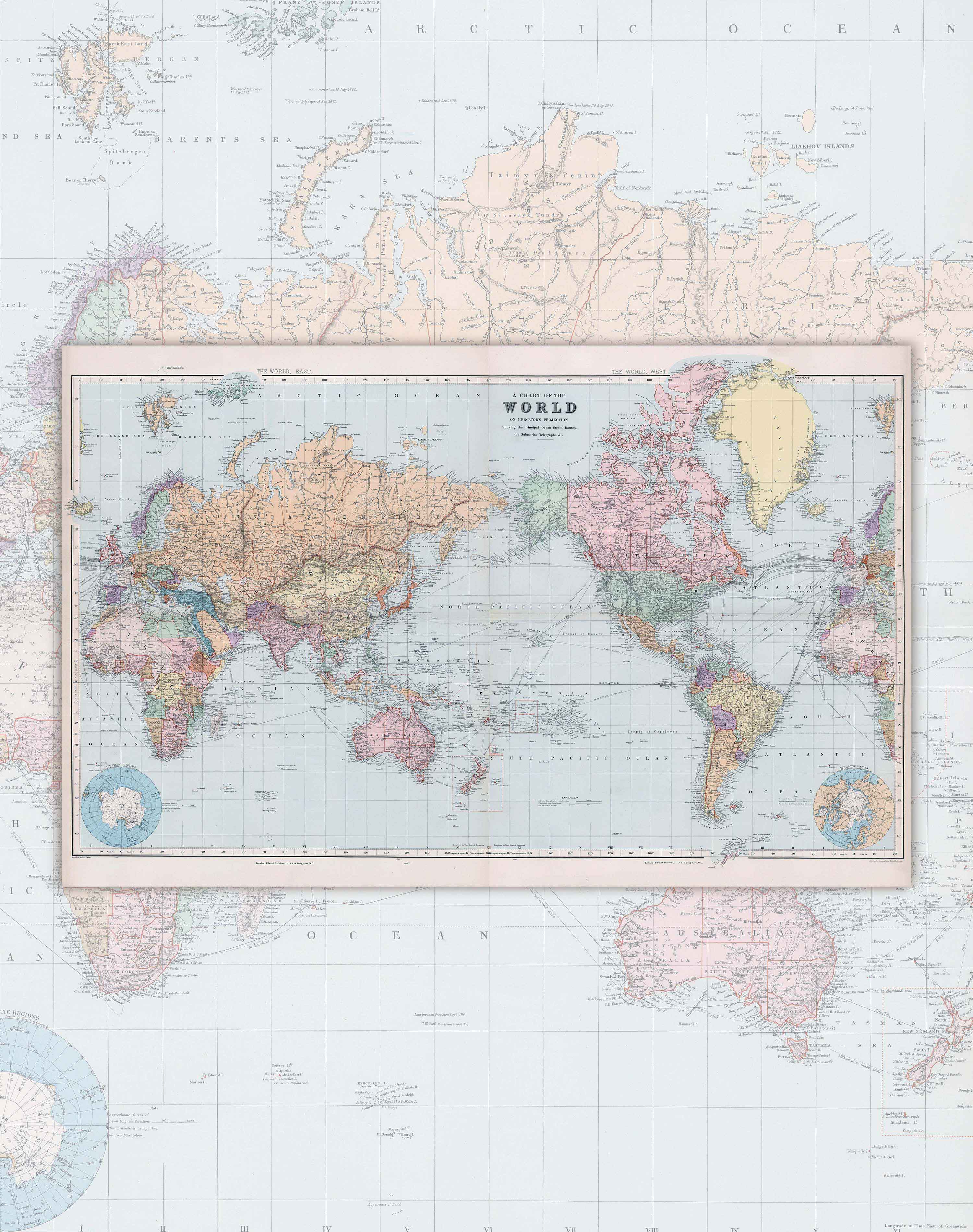 Mapa del Mundo Pacífico - Lámina