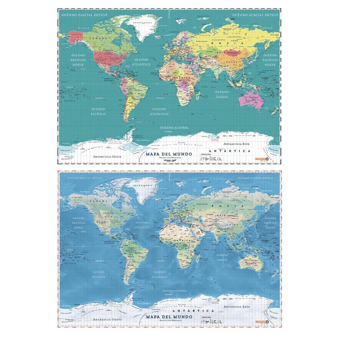 Mapa del Mundo Político y Geográfico 2022 - Lámina - Mappin