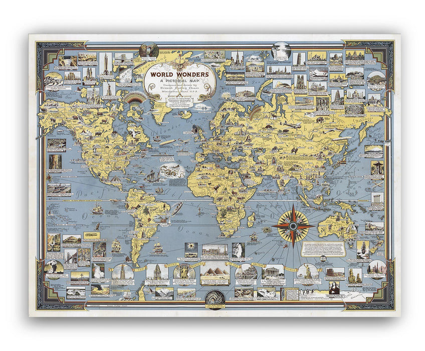 Mapa Mundi de las Maravillas 1939 - Lámina - Mappin