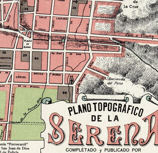 Plano de La Serena en 1895 - Enmarcado - Mappin