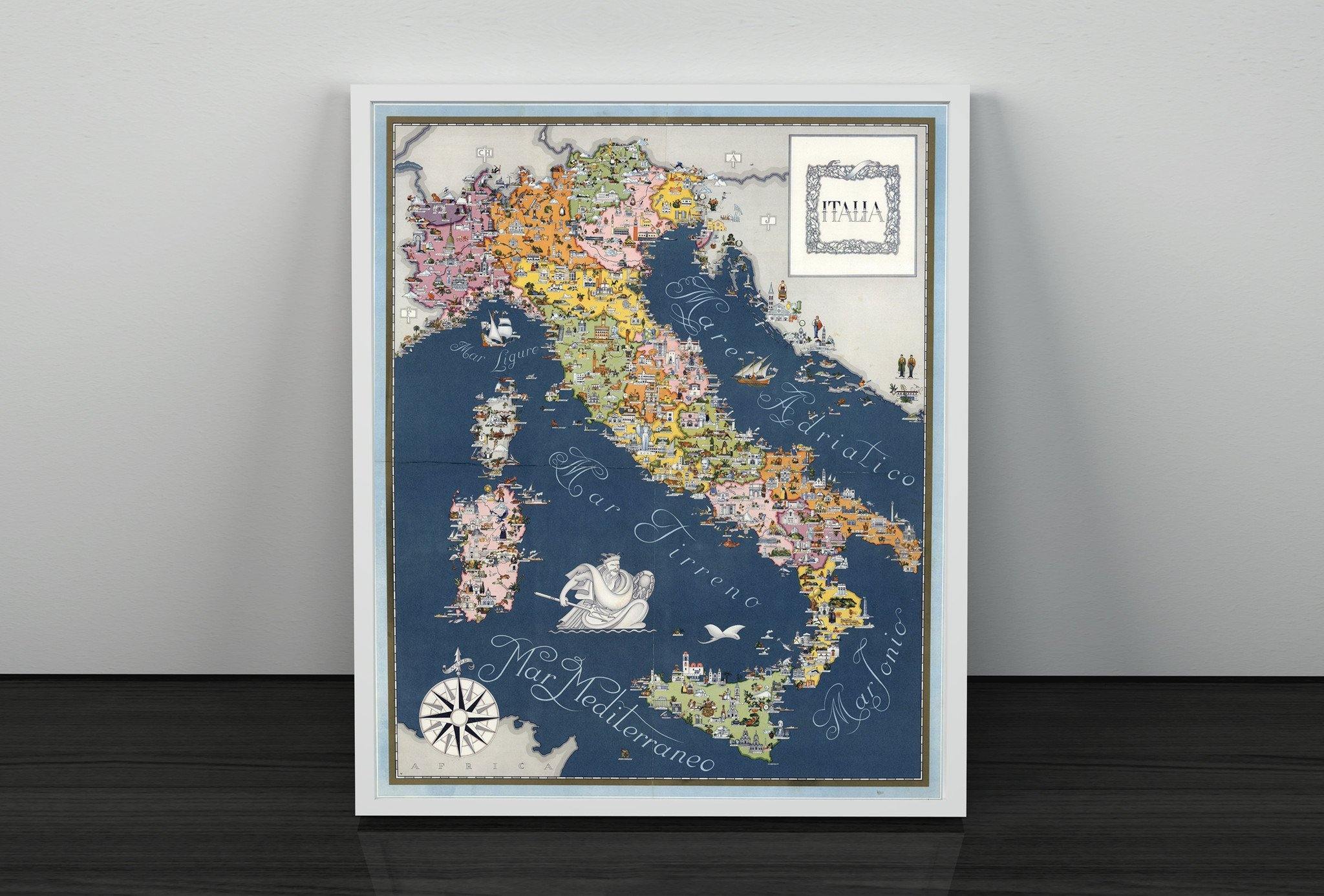 Italia ilustrado de 1938 - Enmarcado - Mappin
