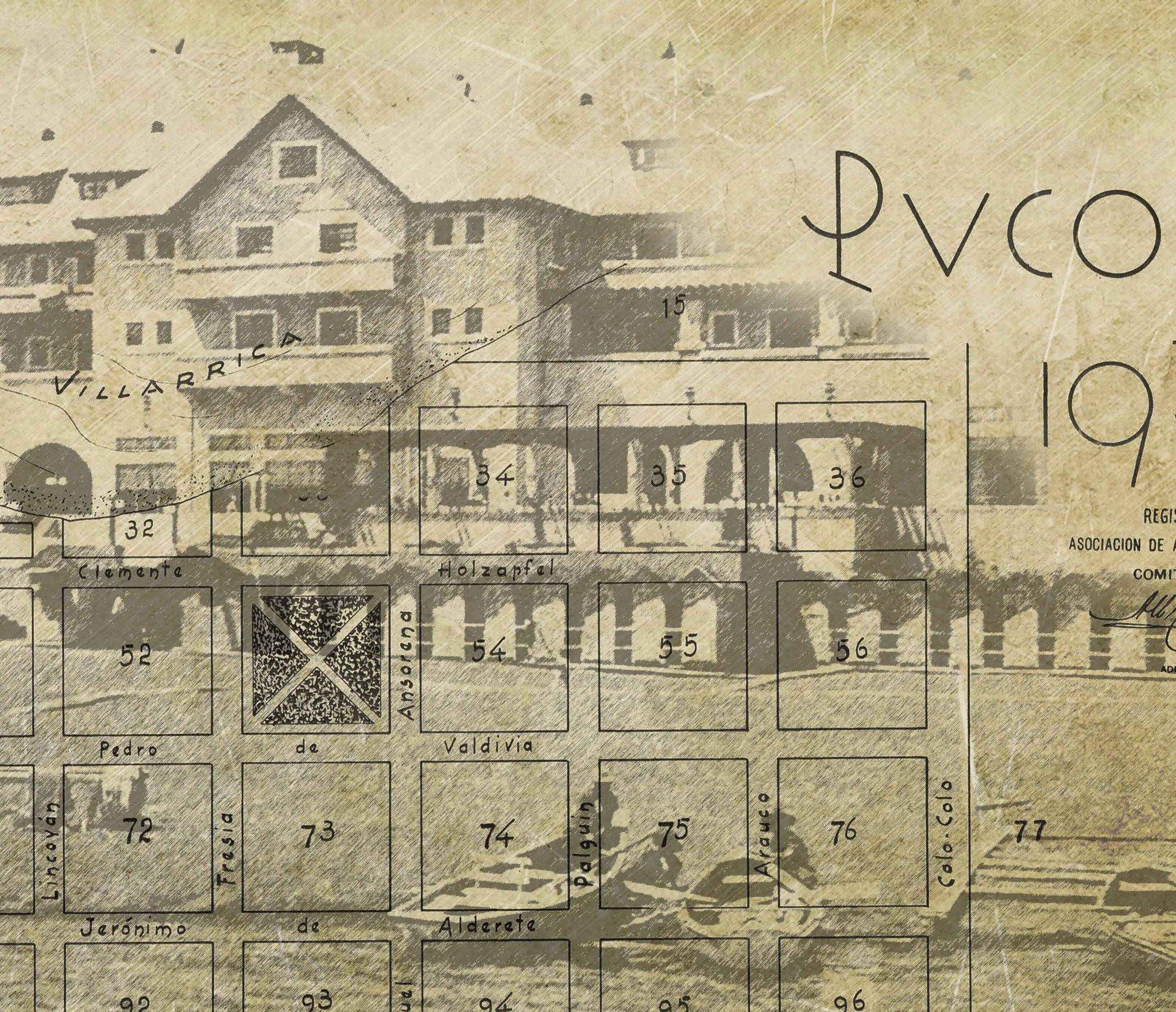 Planofoto de Pucón 1935 - Enmarcado - Mappin